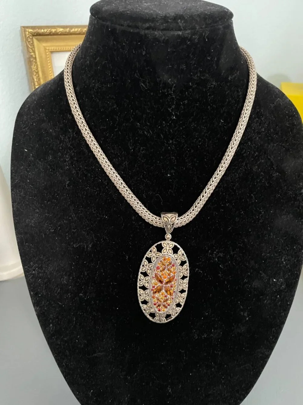 JOHN HARDY X LARGE PENDANT CITRINE 18K SBATU KAWUNG
